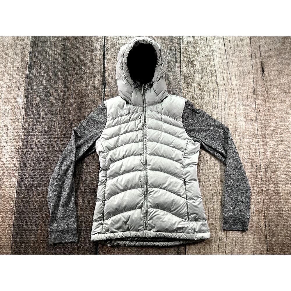 Outdoor Research Plaza Hoody Hoodie Duck Down Puffer Women's Jacket Small Gray